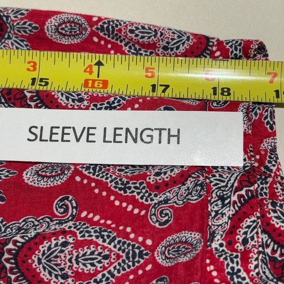 Talbots‎ Womens 3/4 Sleeve Button Down Tunic Shirt 2X Paisley Breathable Boho - Picture 11 of 12